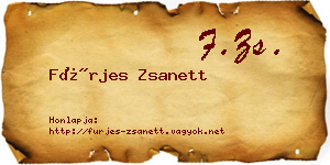 Fürjes Zsanett névjegykártya